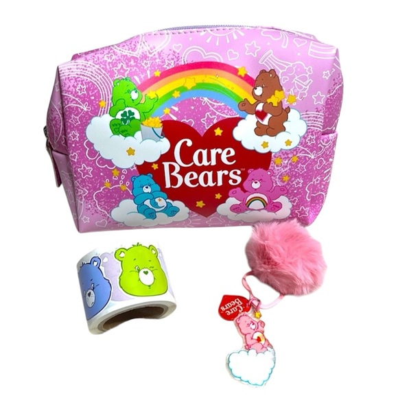 Care Bears Handbags - New Care Bears makeup bag bundle stickers keychain